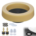 Hibbent Extra Thick Toilet Wax Ring Replacement Kit, Universal Toilet Seal Ring with Brass Bolts and Toilet Bolt Covers, PE Toilet Flange Fits 3 Inch and 4 Inch Drain Pipes