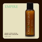 Crowned Skin Empire Body Oil Cologne for Men | Smoky Citrus Musk | New Moisturizing Formula Scented with Lemon & Lavender | Infused with Natural Jojoba & Grapeseed Oil | All-Day Fragrance | 4oz