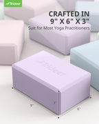 Trideer Yoga Block, Soft Non-Slip Surface Premium Foam Blocks, Supportive, Lightweight, Odor Resistant, Yoga Accessories for Pilates Meditation General Fitness Stretching Toning (Lavender-2 Pack)