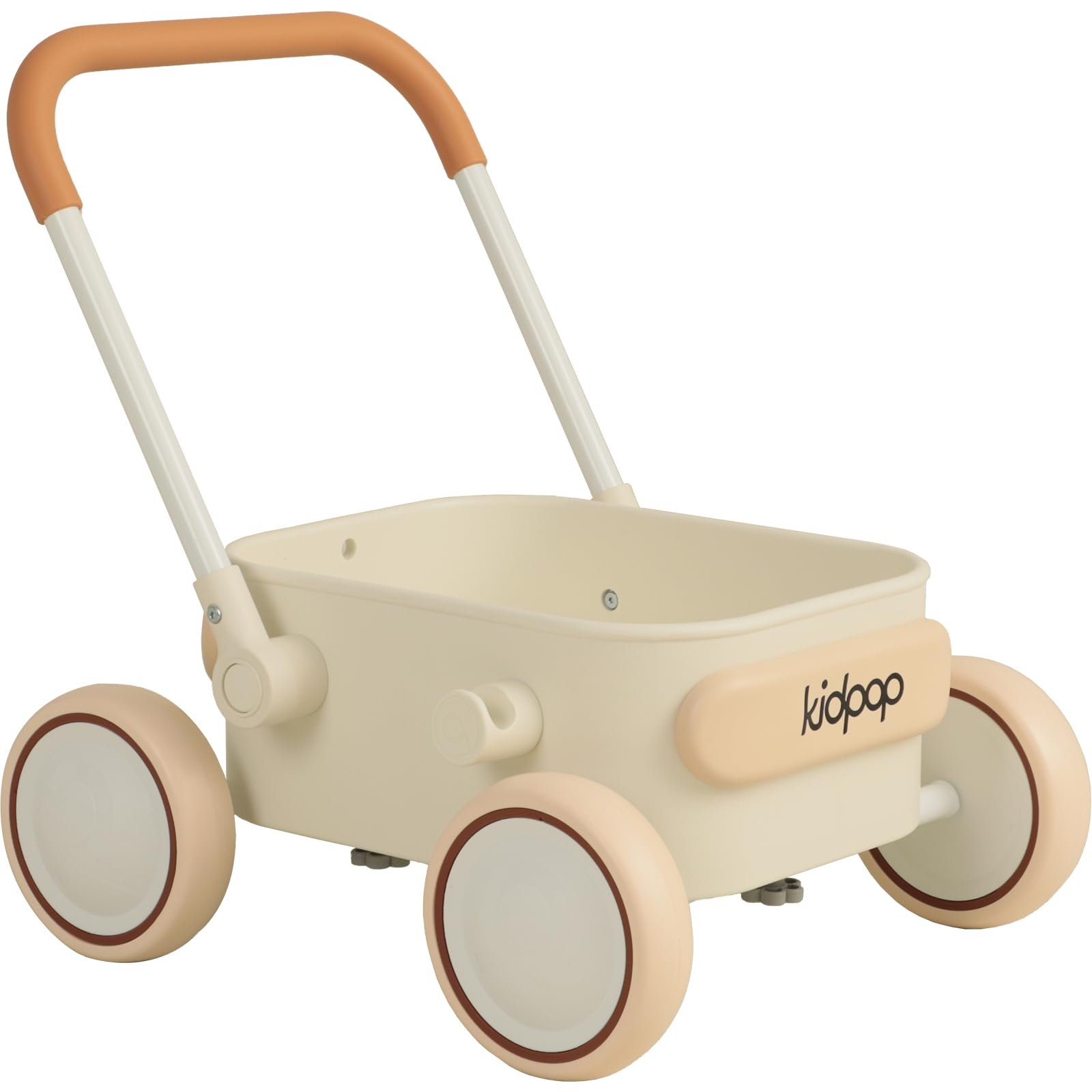 Kidpop PULA 2-in-1 Push and Pull-Along Wagon, Baby Push Walker for First Learner from 7 Month to 4 Year, One Year Birthday Gifts, Sturdy and Safe, Indoors and Outdoors (White)