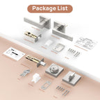 Camtek Front Door Lock Set with Deadbolt, Exterior Door Handle with Single Cylinder Deadbolt Lock, Flat Square Passage Brushed Nickel Door Locks for Front Door, 3 Pack (All Same Keyed Alike)