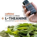 SmarterVitamins 200mg Caffeine Pills - MCT Oil from 100% Coconuts + 100mg L-Theanine, Energy and Focus, Extended Release Capsule, 50 Liquid Softgels