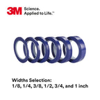 3M Vinyl Tape 471+, 1 in x 36 yd, Indigo, 1 Roll, Fine Line Tape for Paint Masking Striping, Color Separation and Complex Designs, High-Temperature, Stretch