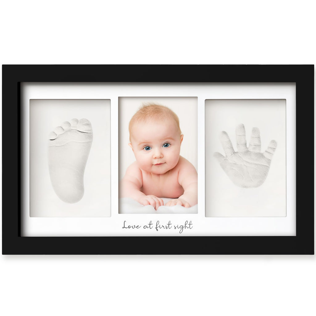 KeaBabies Baby Hand and Footprint Kit, Clay Keepsake Frame (Onyx Black)