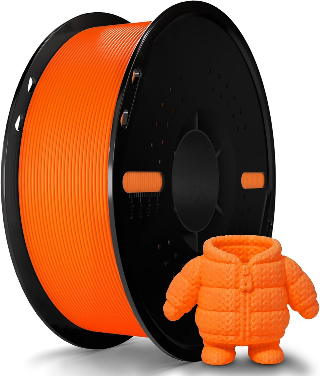 Miailuy 3D Printer Filament 1.75mm Orange PLA+ Filament Accuracy +/- 0.02mm, 1kg Spool (2.2lbs), Tangle-Free, Clog-Free,High Compatibility Easy Printing,Fit Most FDM 3D Printer