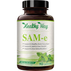 HealthyWayRx SAM-e 400mg Capsules - Easy Absorption SAM e Supplement 400mg from S-Adenosyl-Methionine for Brain Liver and Mood Support - Non-GMO Gluten Free & Made in cGMP Facility (90 Servings)