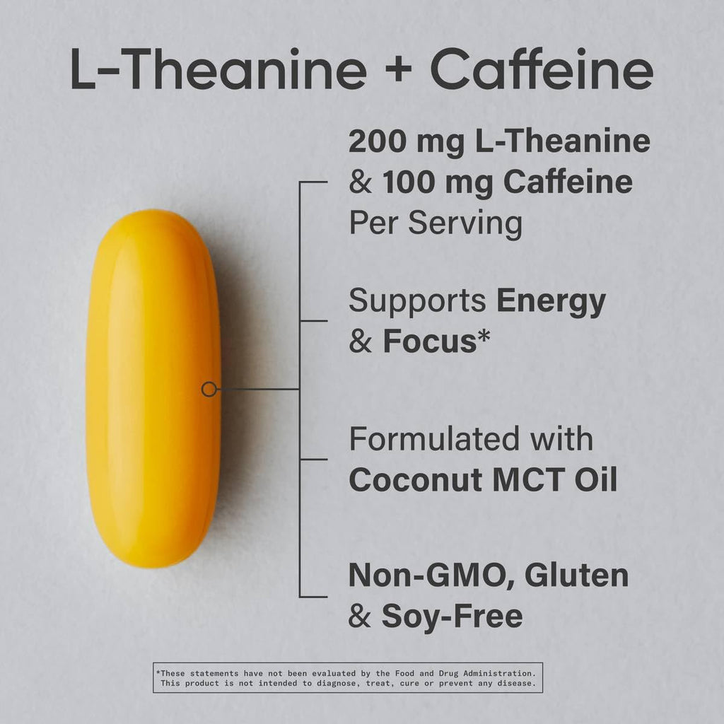 Sports Research­® L-Theanine + Caffeine Nootropic Supplement - 60 Softgels