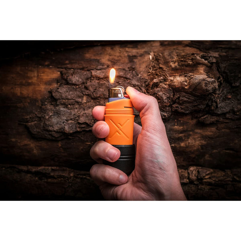 Exotac fireSLEEVE Waterproof Floating Lighter Case (Lighter Not Included) with Gas-Lock Strap for Thumb-free Operation, Molded TPE Body for Flexibility, and Super-tough Nylon Cap, Made in the USA