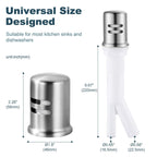 Dishwasher Air Gap Cover, Dishwasher Air Gap Cap for Kitchen Sink, Solid Brass Dishwasher Overflow Vent Cap Replacement Kit, Brushed Nickel