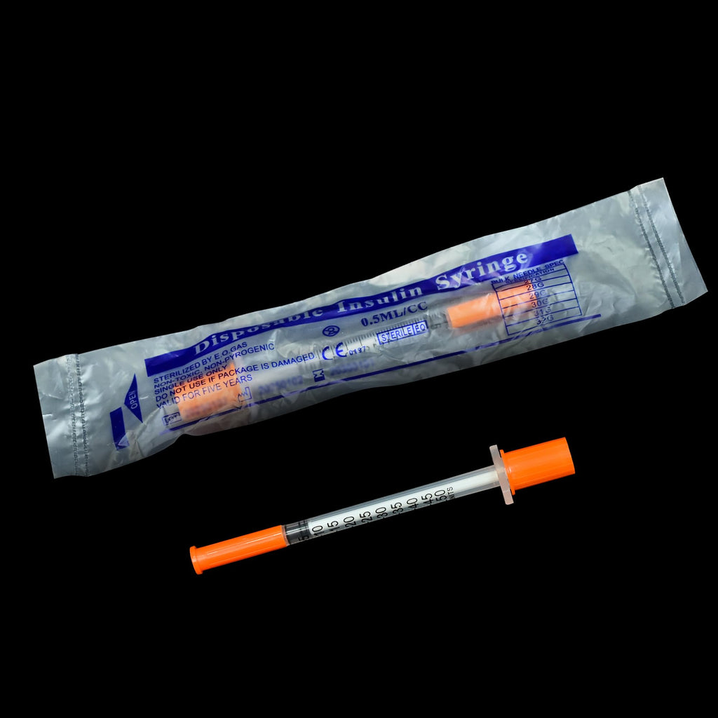U-100 1/2ml 31ga Disposable Syringe and 31G x 6 mm (1/4’’), 20Pack