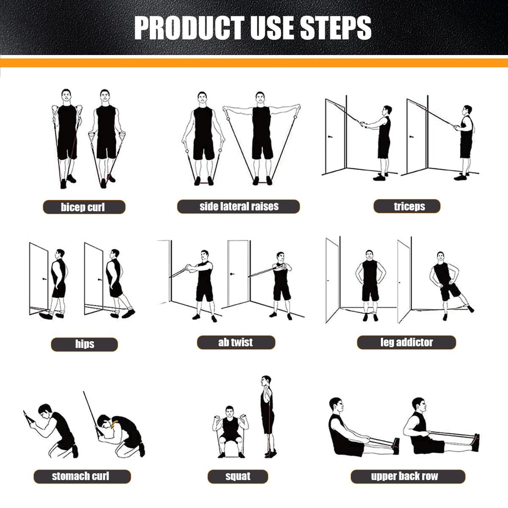 WHATAFIT Resistance Bands, Exercise Bands���Resistance Bands for Working Out, Work Out Bands with Handles for Men and Women Fitness, Strength Training Home Gym Equipment