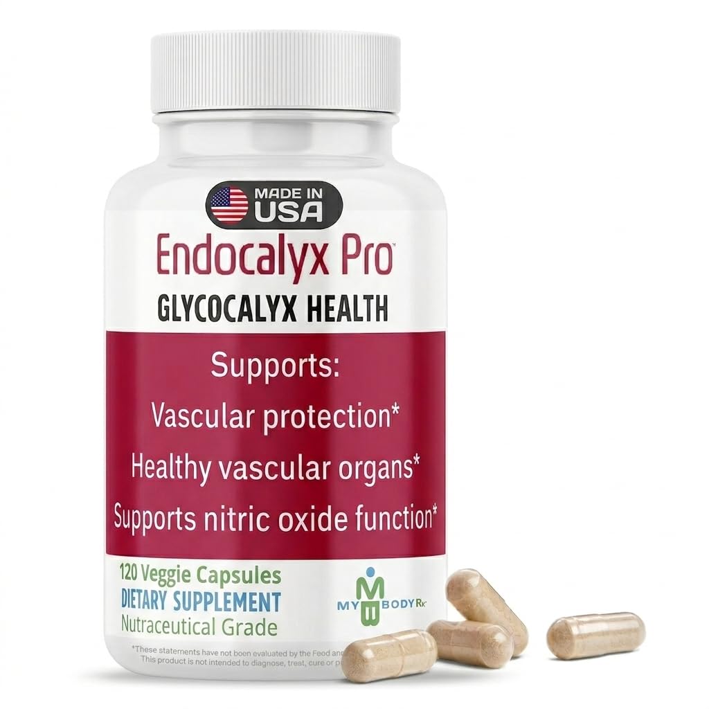 MYBODYRX Endocalyx Pro Supplement – Endothelial Glycocalyx Support 120 Capsules - Vascular & Microcirculation Health – Clinically-Studied – Patented – Supports Nitric Oxide Functions