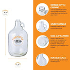 Glass Laundry Detergent Dispenser 4-Pack with Pumps | 1 Gallon Glass Jug
