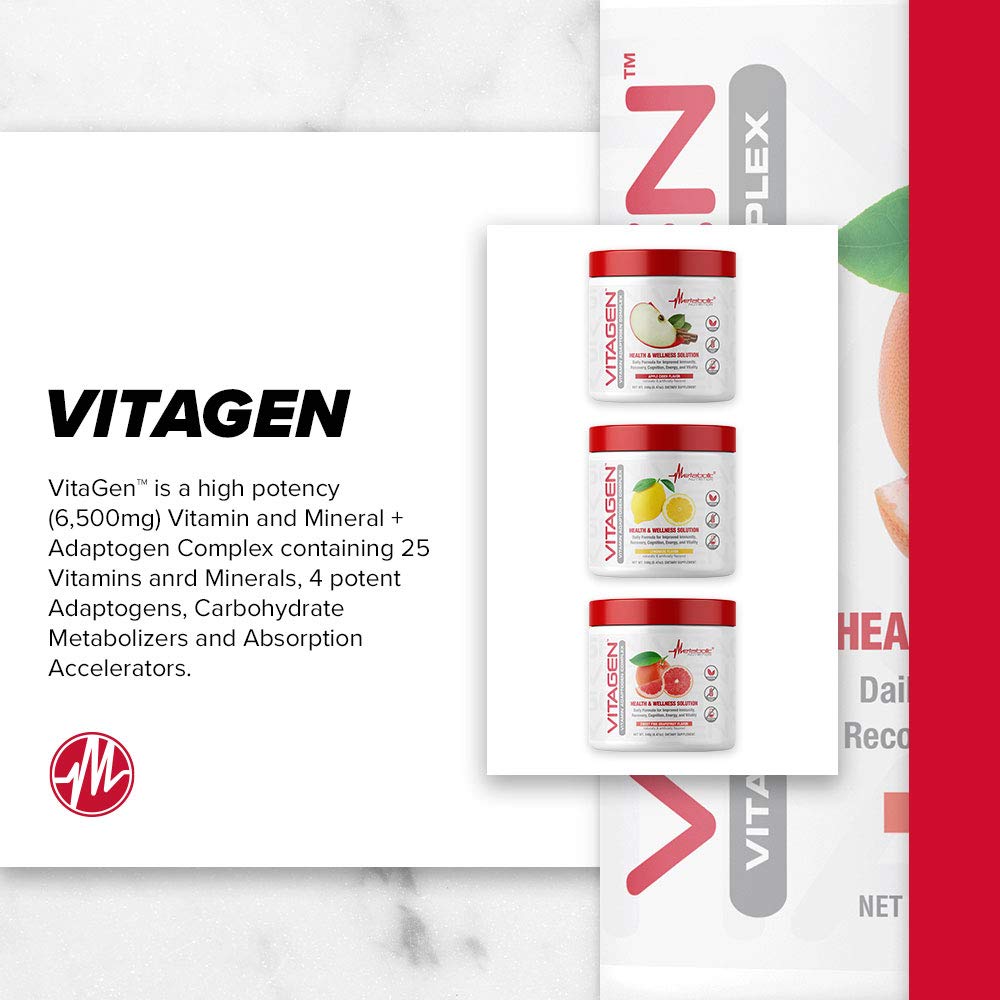 Metabolic Nutrition Vitagen, Vitamin Adaptogen Complex, 240 g, Health & Wellness Solution (Apple Cider)