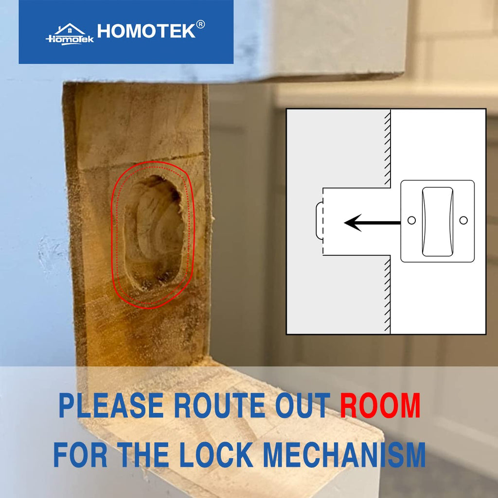 HOMOTEK 2 Pack Privacy Pocket Door Lock Hardware with Pull - Replace Old Or Damaged Sliding Door Locks Quickly and Easily, 2-3/4”x2-1/2”, for 1-3/8” Thickness Door, Black