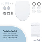 LUXE TS1008R Round Comfort Fit Toilet Seat with Slow Close, Quick Release Hinges, and Non-Slip Bumpers (White)