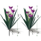 Homight Metal Agave Plant Outdoor Decoration Lily Mexican Yard Art Garden Gift Home Decor Hand Painted Metal Agave Garden Yard Statue, Outdoor Lawn Ornaments (2 Big Purple Lilies)