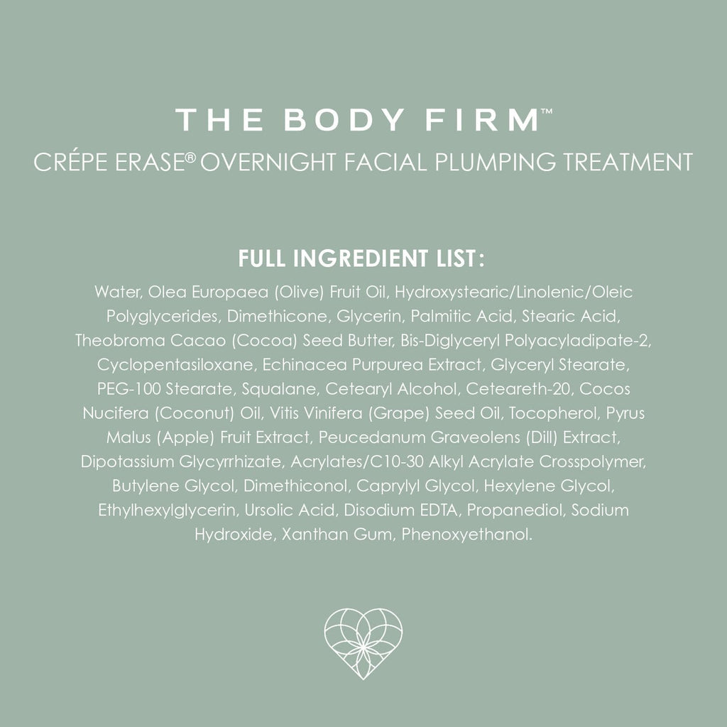 BODY FIRM Crepe Erase Plump & Firm Facial Treatment, Anti-Aging Skin Care, Hydrating Face Moisturizer, Night Cream for Face and Neck, Moisturizing and Firming, Supports Wrinkle & Crepe Skin, 1.7 fl oz