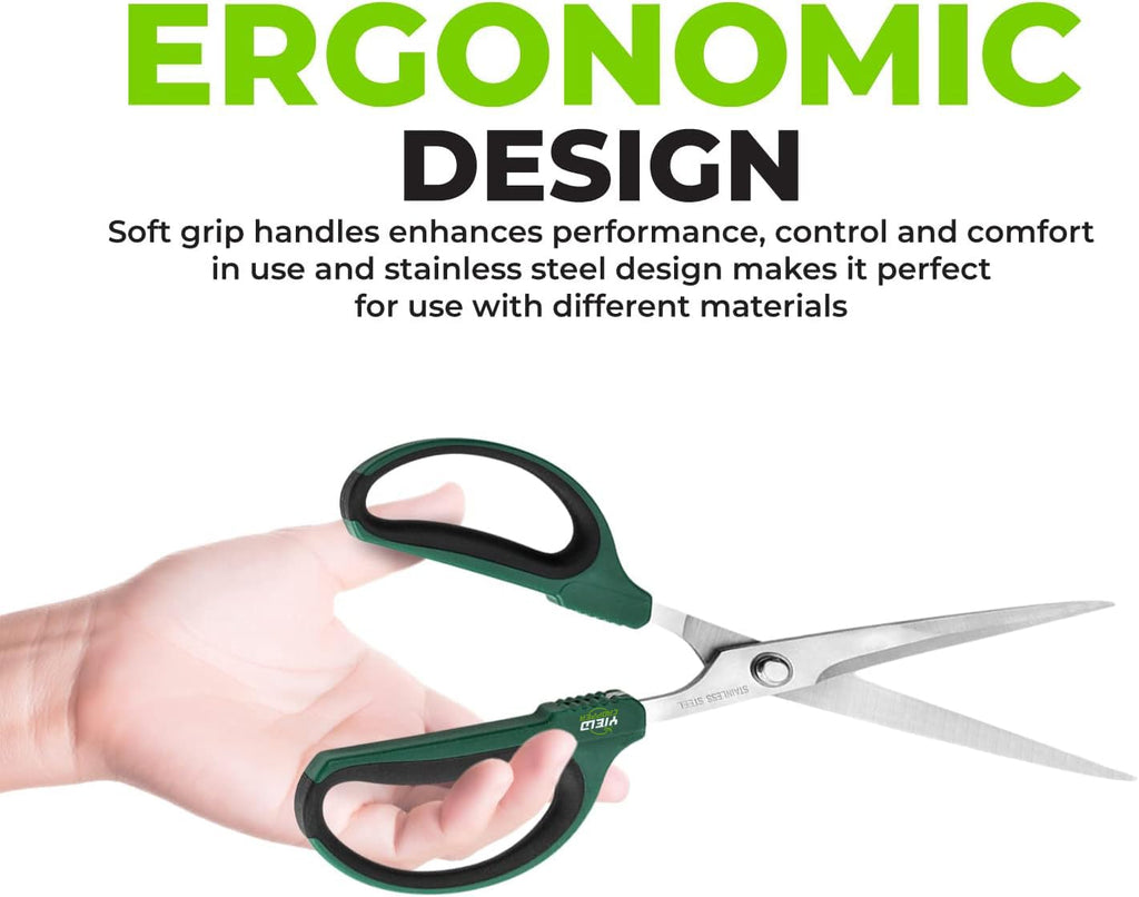 Yieldcropper Hydroponic 2-Pack Bonsai Scissors and Plant Trimming Shears Set - Stainless Steel Pruning Shears for Indoor Gardening, Succulent Harvest, and Precision Plant Care