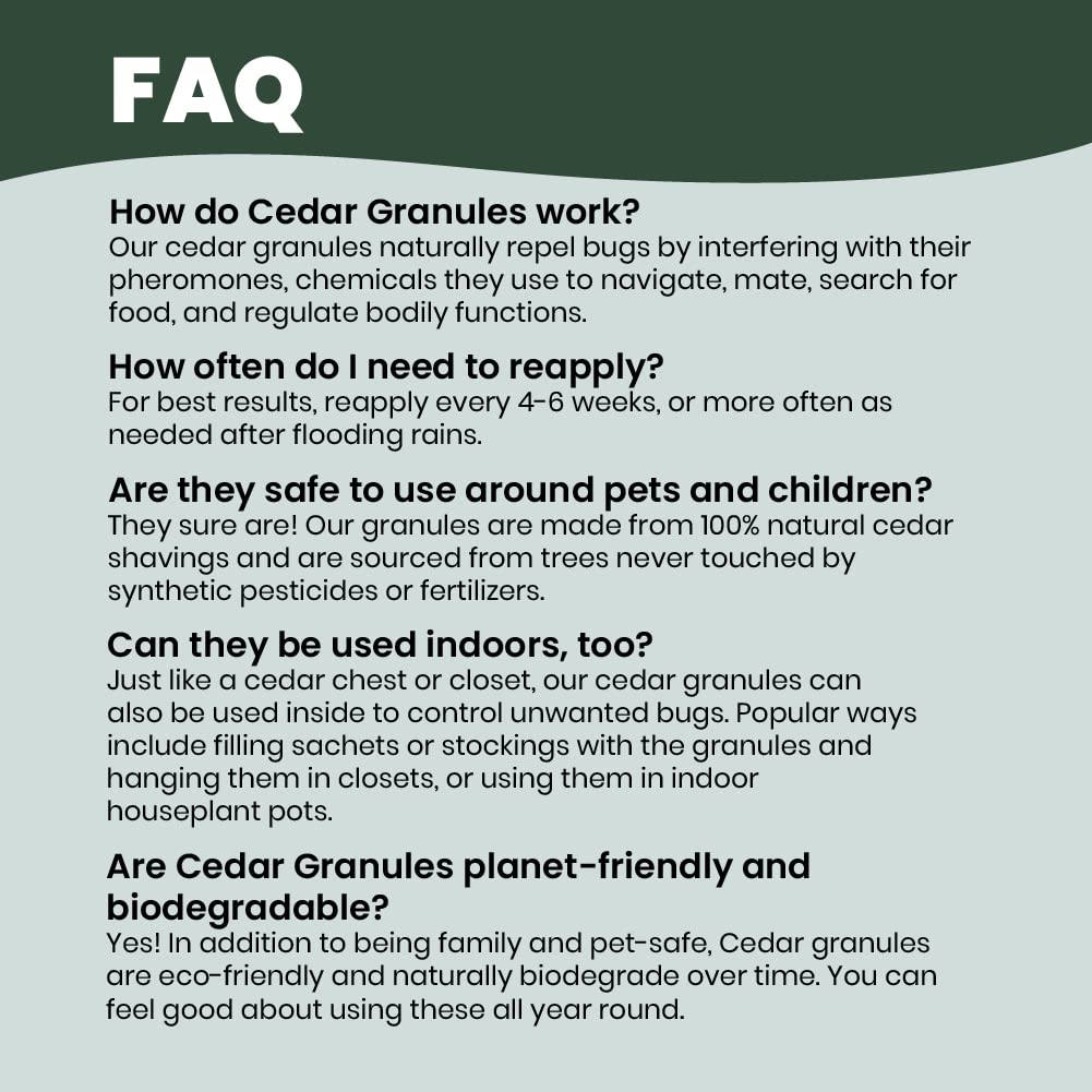 Cedar Lawn Patio Granules | Use on Fleas, Ticks, Ants, Spiders & Mosquitoes | Smells Great, Easy to Use | Family & Pet Safe | 1 Bag (8 Lbs)