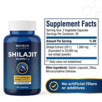 Biotech Labs Shilajit 20,000mg – Gold Grade Himalayan Extract | High Fulvic Acid, 85+ Trace Minerals | Energy, Vitality & Testosterone Support | Men’s Wellness & Performance | 60 Capsules