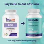 BESTVITE PQQ 40mg (Pyrroloquinoline Quinone) (120 Vegetarian Capsules) (60 x 2) - No Stearates - Vegan - Non GMO - Gluten Free