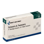 First Aid Only 17-005 Bandage Scissors and Forceps Tweezers Set for First Aid and More