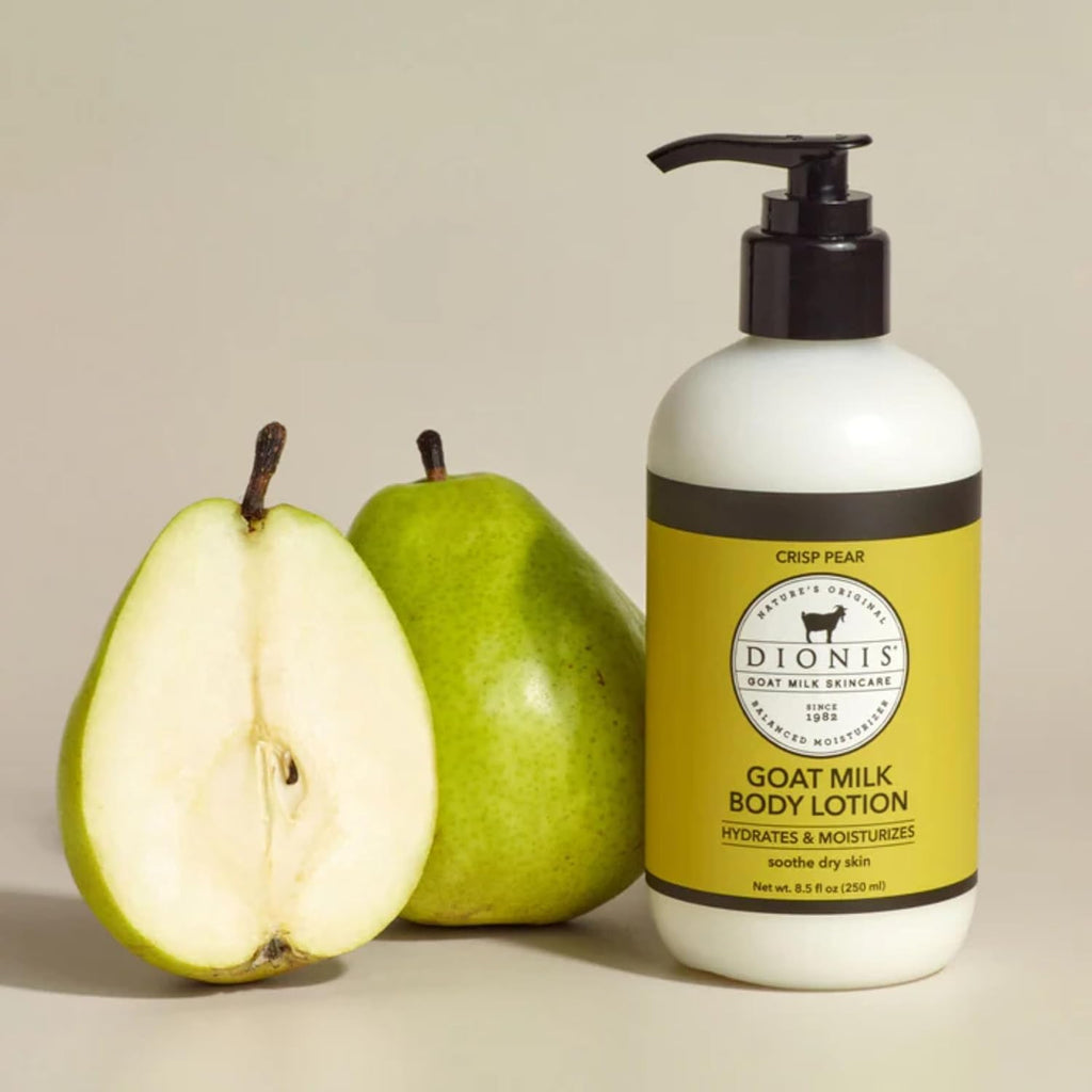 Dionis Goat Milk Crisp Pear Hand & Body Cream and Body Lotion Limited Edition Gift Bundle (Pack of 2)