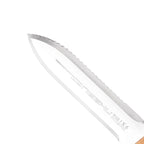 Nisaku NJP651 Hori Weeding & Digging Knife-Hardened HRC58 Edition, Authentic Tomita (Est. 1960) Japanese Stainless Steel, 7.25" Blade, Wood Handle, w/Premium Leather Sheath