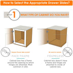 HBL’ 5 Pairs | Soft Close Drawer Slides 16 inch, Heavy Duty Cabinet Drawer Slides Replacement - Ball Bearing Full Extension, 200 LB Capacity, Made of Cold-Rolled Steel, Rust-Resistant & Long-Lasting.