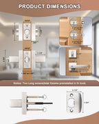 KNOBWELL 1 Pack Double Cylinder Keyed Entry Door Handle with Deadbolt, Brushed Nickel Front Door Handleset with Lock and Key