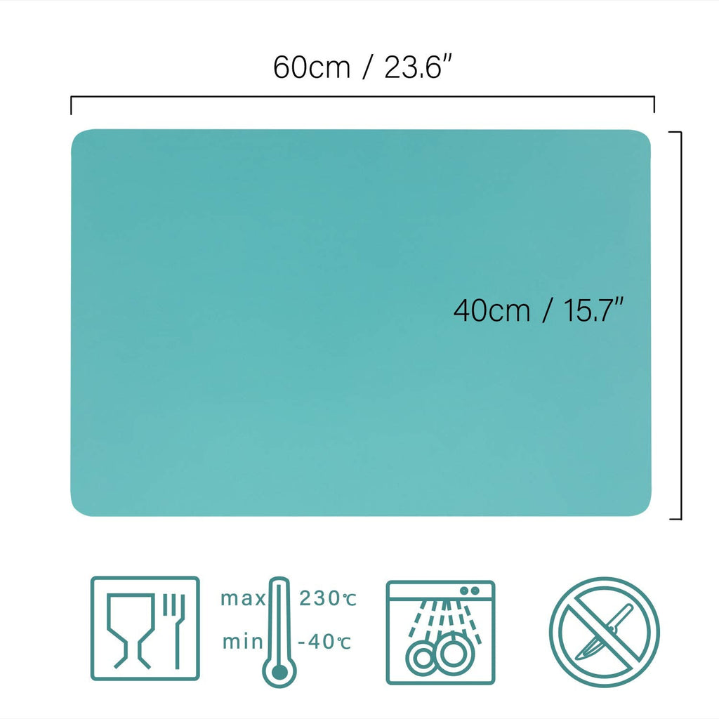 Gartful Extra Large Silicone Mat 23.6 x 15.7 inches, Silicone Crafts Sheets, Jewelry Casting Molds Mat, Desktop Protector, Placemat Pad, Nonstick Nonskid Durable, Set of 2, Black Green
