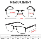 CRGATV 3-Pack Reading Glasses for Men Blue Light Filtering Full Frame Metal Readers Anti Uv/Eye Strain/Glare (+2.5 Magnification Strength)