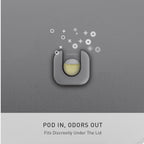 simplehuman Odorsorb® Pod Starter Pack, Trash Can Odor Eliminator with Plant-Based Oils, 45-Day Continuous Odor Control, No Harsh Chemicals or Cover Scents, Includes Pod Holder and 2 Pods