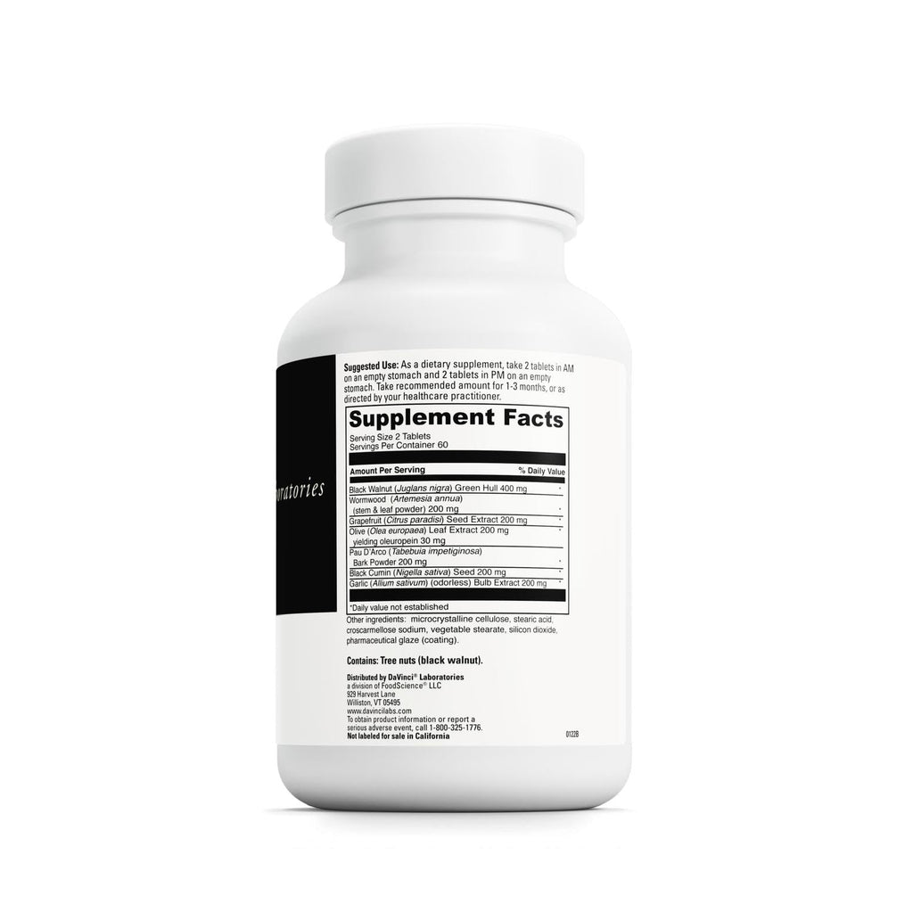 DAVINCI Labs Vira-Shield - Dietary Supplement to Support Detox, Immune System and Healthy GI Function* - with Black Walnut, Wormwood, Olive Leaf, PAU D’Arco, and More - Gluten-Free - 120 Tablets