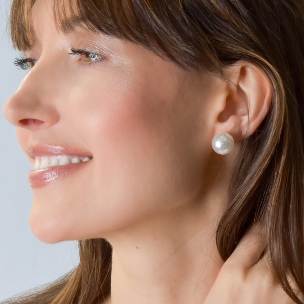 Big Faux Pearl Clip On Earrings for Women - Extra Large Statement Clip Ons