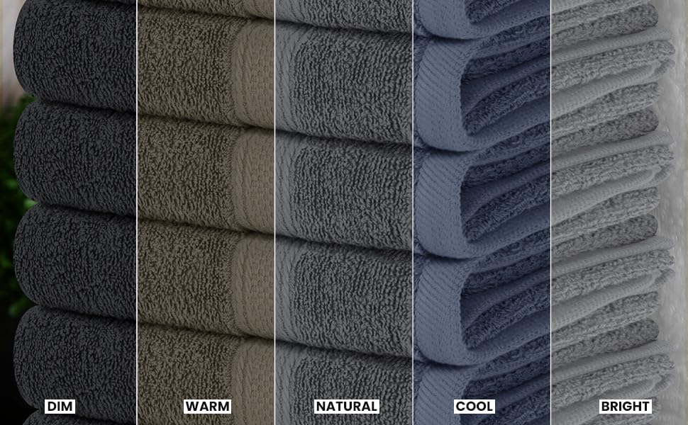 Utopia Towels 6 Pack Premium Hand Towels, 16x28 In, 600 GSM Cotton, Grey