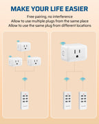DEWENWILS Wireless Outlet, Programmable and Expandable Electrical Outlet Switch, Wireless Remote Light Switch, 100FT Range, 1 Remote and 3 Outlets