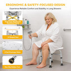 Hiqufet Shower Chair for Inside Shower(500lb), 5 Height Adjustable Shower Stool, Shower Seats for Adults, 3-Minute Quick Assembly, Heavy Duty Shower Bench for Inside Shower to Sit on