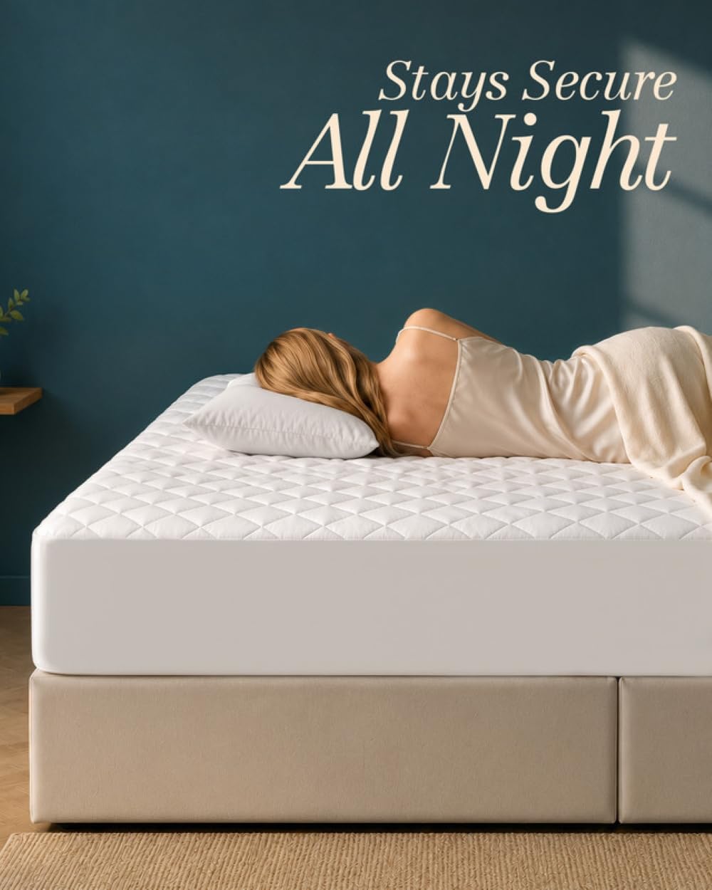 Full Mattress Pad, Quilted Mattress Protector Topper fits 16" Deep Pocket