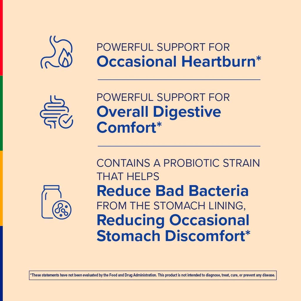 Stop Aging Now - Acid Relief Supplement - 60 Vegetable Capsules - with Probiotic Support