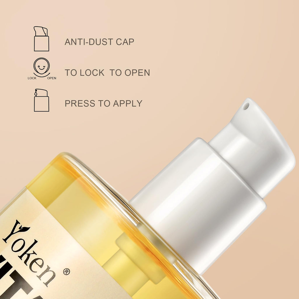 Yoken Vitamin E Oil 8 Oz Vitamin E oil for Skin Vitamine oils for Face Perfect Bath and Body Oil Cold Pressed Hexane Free Non-GMO Gluten Free Formula