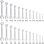 24-Piece All-Purpose Master Combination Wrench Set with Roll-up Pouch | SAE 1/4” to 1”, Metric 8mm to 24mm | Perfect for General Household, Garage, Auto Repairs, Car, Truck, Boat, and Travel Emergency
