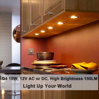 Vinaco G4 Halogen Bulb 12V 10W 2800K Warm White for Cabinet Lighting