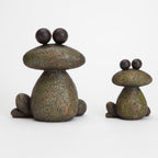 Bits and Pieces - Two Frogs Garden Sculptures for Lawn or Patio - Waterproof Garden Decor Set - Frog Statues Minimalistic Design