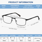 EYECEDAR 5 Pack Reading Glasses Men Metal Spring Hinges with Blue Light Blocking Eyeglasses Computer Readers for Men 1.5