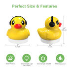 Goallim Solar Floating Pool Lights, 3" Duck Floating Pool Lights Solar Powered, IP68 Waterproof Glow in the Dark Pools Light that Float for Patio, Pond, Spa, Hot tub, Garden Party Decor - 4PCS