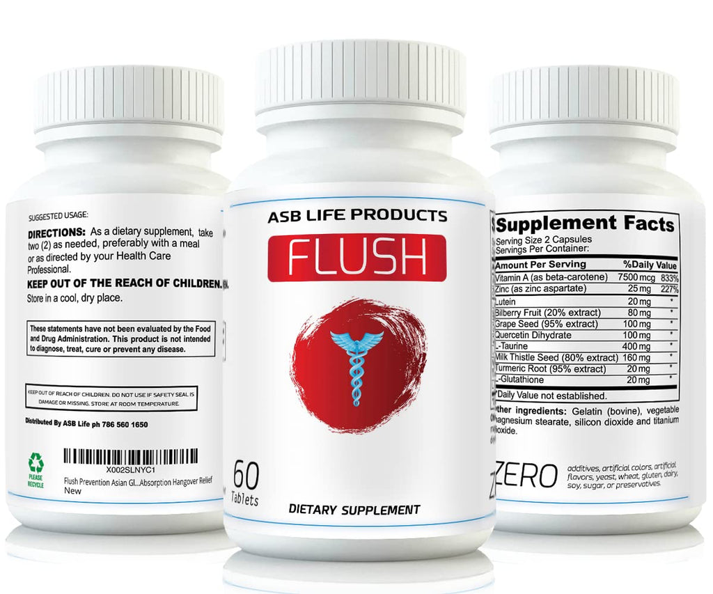 Flush Asian Glow Relief Alcohol Support Red Face Supplements Clinically formulated Fast Absorption
