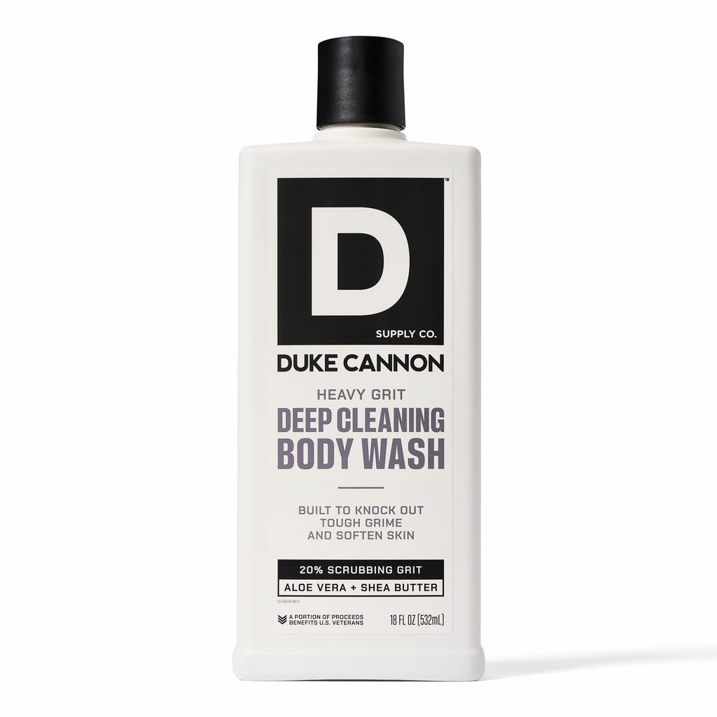 Duke Cannon Heavy Grit Body Wash - Deep Cleaning, 18oz | Industrial Strength Formula for Men, Refreshing Scent, Tough on Dirt & Sweat, Clean Skin & Invigorating Cleanse