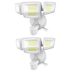Onforu 90W 10000LM LED Motion Sensor Outdoor Lights, 4-Head Dusk to Dawn Outdoor Lighting, 2 Pack Hardwired Flood Lights, IP66 Waterproof 6500K Security Floodlight for Outside (White)